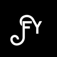 design de logotipo de carta fy em fundo preto. fy conceito de logotipo de letra de iniciais criativas. design de letras. fy design de letra branca sobre fundo preto. Fy, Fy Logo vetor