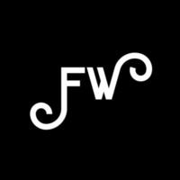 design de logotipo de letra fw em fundo preto. conceito de logotipo de letra de iniciais criativas fw. design de letra fw. fw design de letra branca sobre fundo preto. fw, logotipo fw vetor