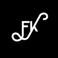 design de logotipo de letra fk em fundo preto. conceito de logotipo de letra de iniciais criativas fk. design de letra fk. fk design de letra branca sobre fundo preto. fk, logo fk vetor