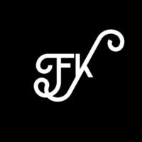 design de logotipo de letra fk em fundo preto. conceito de logotipo de letra de iniciais criativas fk. design de letra fk. fk design de letra branca sobre fundo preto. fk, logo fk vetor