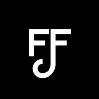 ff carta logotipo design em fundo preto. ff conceito de logotipo de letra de iniciais criativas. ff design de letra. ff design de letra branca sobre fundo preto. ff, logo ff vetor