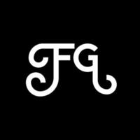 design de logotipo de carta fg em fundo preto. fg conceito de logotipo de carta de iniciais criativas. design de letra fg. fg design de letra branca sobre fundo preto. fg, logo fg vetor