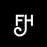 design de logotipo de letra fh em fundo preto. conceito de logotipo de letra de iniciais criativas fh. design de letra fh. fh design de letra branca sobre fundo preto. fh, logo fh vetor