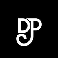 design de logotipo de carta dp em fundo preto. conceito de logotipo de letra de iniciais criativas dp. design de letra dp. dp desenho de letra branca sobre fundo preto. dp, logotipo dp vetor