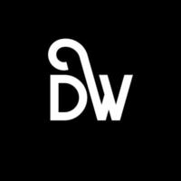 design de logotipo de letra dw em fundo preto. conceito de logotipo de letra de iniciais criativas dw. design de letra dw. dw desenho de letra branca sobre fundo preto. dw, logotipo dw vetor