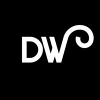 design de logotipo de letra dw em fundo preto. conceito de logotipo de letra de iniciais criativas dw. design de letra dw. dw desenho de letra branca sobre fundo preto. dw, logotipo dw vetor