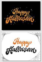 conjunto de citações de letras de mão criativa para cartazes de halloween, cartões, estampas, convites, banners, etc. frase de tipografia feliz dia das bruxas. eps 10 vetor