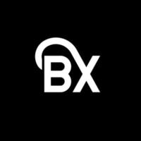 design de logotipo de letra bx em fundo preto. conceito de logotipo de letra de iniciais criativas bx. design de letra bx. bx design de letra branca sobre fundo preto. bx, logotipo bx vetor