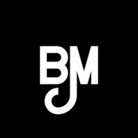 design de logotipo de letra bm em fundo preto. conceito de logotipo de letra de iniciais criativas bm. design de letras bm. bm desenho de letra branca sobre fundo preto. bm, logo bm vetor
