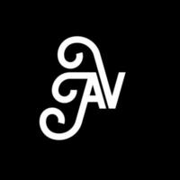 design de logotipo de carta av em fundo preto. conceito de logotipo de letra de iniciais criativas av. design de letra av. av design de letra branca sobre fundo preto. av, logotipo av vetor