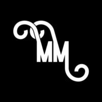 design de logotipo de letra mm. ícone do logotipo de letras iniciais mm. modelo de design de logotipo mínimo de letra abstrata mm. vetor de design de letra mm com cores pretas. logotipo mm