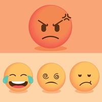 conjunto de ícones de emoji vetor