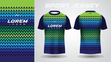 design de camisa esportiva de camisa verde azul vetor