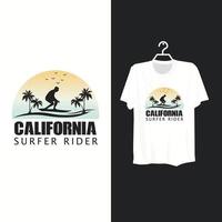 design de modelo de camiseta da califórnia. vetor