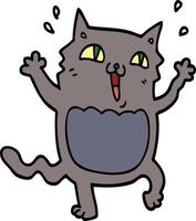 gato animado louco dos desenhos animados vetor