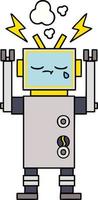 lindo robô chorando de desenho animado vetor