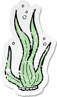 adesivo retrô angustiado de uma alga de desenho animado vetor