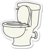 doodle de desenho de adesivo de um banheiro de banheiro vetor