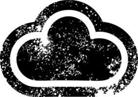 ícone angustiado da nuvem do tempo vetor