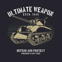 design retro do tanque de guerra vetor