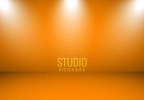 estúdio de fundo laranja com holofotes