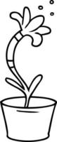 doodle de desenho de linha de uma planta de casa vetor