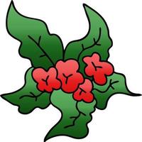 flor de natal de desenho animado com gradiente peculiar vetor