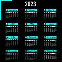 calendário 2023 design profissional único e criativo vetor