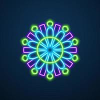 vetor de efeito neon de flor mandala