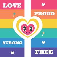 bandeira gay com coração vetor