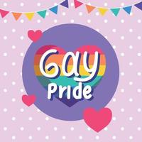 letras de orgulho gay no coração vetor
