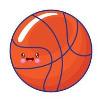 basquete esporte balão kawaii vetor