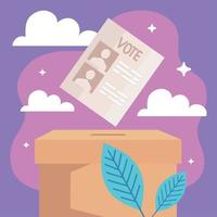 voto urna com papel vetor