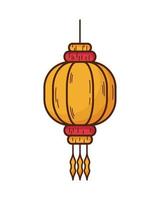 lanterna chinesa amarela pendurada vetor
