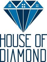 logotipo de ilustração de diamante de casa vetorial vetor