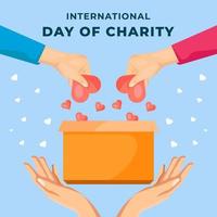 dia internacional do conceito de design de ilustração de caridade vetor
