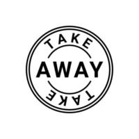 tire o sinal para saco de comida, ícone de linha em círculo. serviço de take away. símbolo comida para viagem gratuita para serviço de entrega rápida. ilustração vetorial vetor