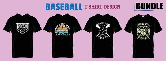 pacote de design de camiseta de beisebol vetor