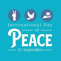 dia internacional da paz, 21 de setembro, post design vetor