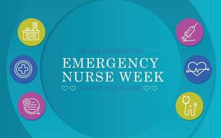 semana da enfermeira de emergência, estamos comemorando a semana da enfermeira. vetor