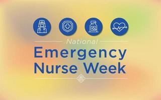 semana da enfermeira de emergência, semana nacional da enfermeira, design de postagem vetorial. vetor