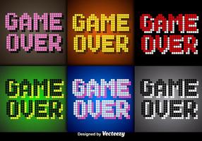 Jogo de pixel vetorial sobre telas para videogames vetor