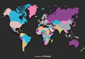 Vector de silhueta do mapa mundial