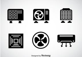 Sistema Hvac Black Icons Vector