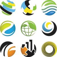 uma série de design de logotipo abstrato circular vetor