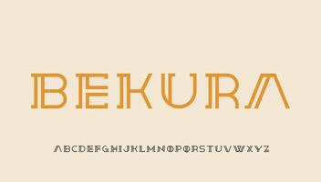 design de logotipo de letra de tipografia de forro duplo vetor