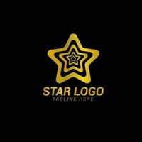 vetor logotipo estrela de ouro em estilo elegante em fundo preto, ícone de estrela dourada