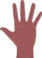 espalhe os dedos gesto de mão de vetor de cor semi plana. pose editável. parte do corpo humano em branco. saudação e reunião de ilustração de estilo de desenho animado para web design gráfico, animação, pacote de adesivos