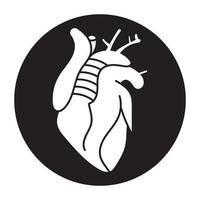 arredondado um ícone de vetor de órgãos internos do coração humano para aplicativos ou site