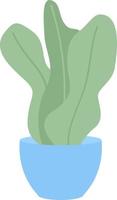 planta de vaso com objeto de vetor de cor semi plana de folhas grandes. figura editável. item de tamanho completo em branco. planta de casa simples ilustração de estilo de desenho animado para web design gráfico e animação